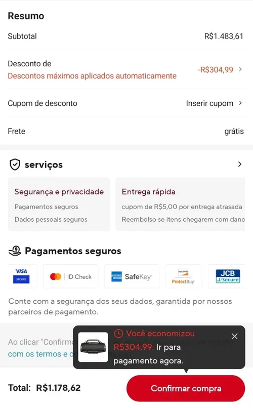 Imagem na descrição da promoção