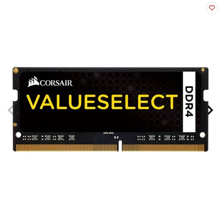 Memoria Notebook Corsair ValueSelect 8GB (1x8) DDR4 2133MHz C15 Preta, CMSO8GX4M1A2133C15