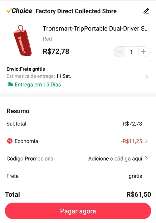 Imagem na descrição da promoção