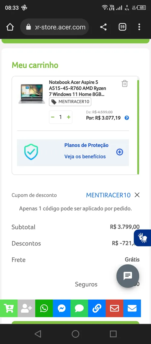 Imagem na descrição da promoção