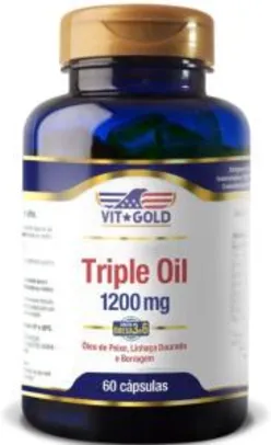 [Prime] Triple Oil 1200mg Óleo de Peixe Linhaca e Boragem Vitgold 60 caps | R$62