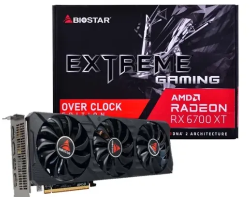 Placa de Vídeo Biostar AMD Radeon RX 6700 XT OC, 12GB, GDDR6, FSR, Ray Tracing, VA67S6TML9