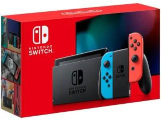 Nintendo Switch 32GB 1 Controle Joy-Con - Vermelho e Azul | R$ 2699