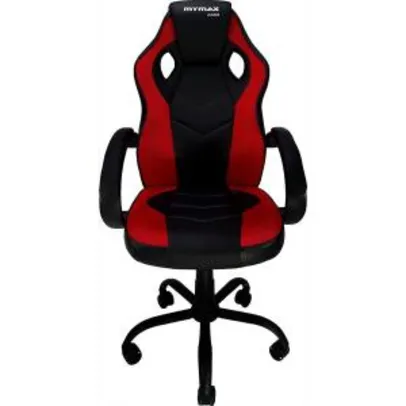 Cadeira Gamer MX0 Giratória Preto/Branco/Vermelho- Mymax