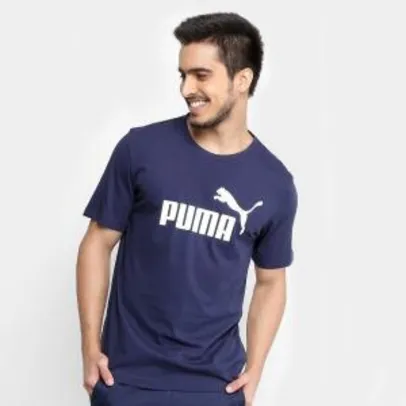 Camiseta Puma Essentials Logo Masculina - Marinho | R$38