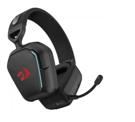 Headset Gamer Redragon Mira, 3-Mode, Wireless, Bluetooth, USB, Drivers de 40mm, Microfone Destacável, Cancelamento De Ruído, Black, H868