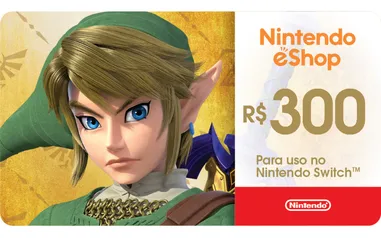 R$45 de desconto em Gift Card Nintendo de R$300