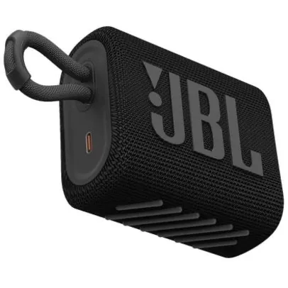 Caixa de Som JBL GO3, Bluetooth, À Prova d'Agua e Poeira, 4,2W RMS - JBLGO3BLK R$208