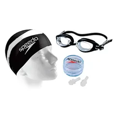 Speedo Kit de Natação Swim Slc, Oculos Adulto, Único, Preto