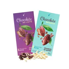 KIT CHOCOLATE AO LEITE + CHOCOLATE BRANCO