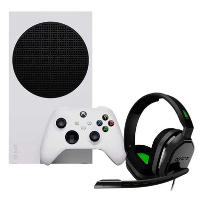 Console Xbox Series S 500GB 1 Controle Branco + Headset ASTRO Gaming A10 para Xbox, PlayStation, PC,