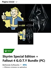 Skyrim Special Edition + Fallout 4 G.O.T.Y Bundle (PC) | R$ 48