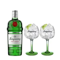 Combo Gin Tanqueray London Dry 750ml + 2 Taças Tanqueray