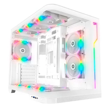 Gabinete Gamer Redragon Wideload Extreme, Mid Tower, ATX, Lateral em Vidro Temperado, Branco - CA-605W