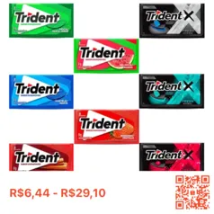 ( R$ 0,80 centavos cada ) Kit com 5 ou 8 Unidades de Goma de Mascar Trident - Escolha seu Sabor