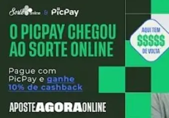 10% Cashback na Sorte Online C/ PicPay