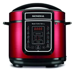 Panela de Pressão Elétrica Mondial, Master Cooker Red - 5L, 127V, 900W - PE-39