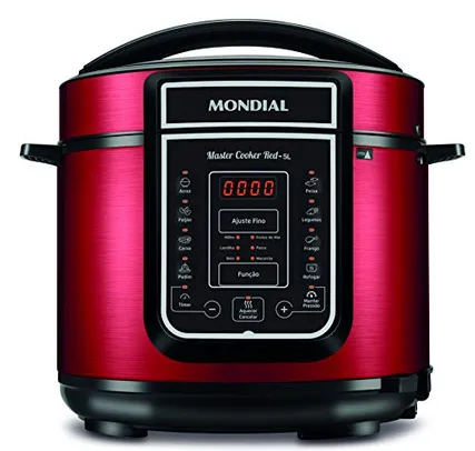 Panela de Pressão Elétrica Mondial, Master Cooker Red - 5L, 127V, 900W - PE-39