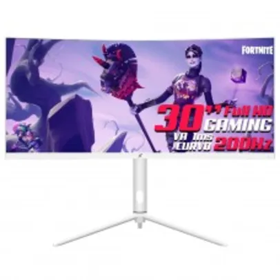 Monitor Gamer SuperFrame Elegance Series, White, 30 pol, Curvo, UltraWide, Full HD, VA, 1ms, 200Hz, FreeSync, HDMI/DP, SFEF-3015