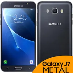 Smartphone Samsung Galaxy J7 Metal Dual Chip, Preto, Tela 5.5", 4G+WiFi+NFC, Android 6.0, 13MP, 16GB | R$ 1022