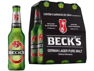 [ R$ 4,07 CADA ] Cerveja Becks Bremen Germany Puro Malte - 6 Unidades Long Neck 330ml