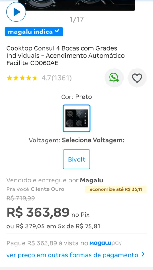 Imagem na descrição da promoção