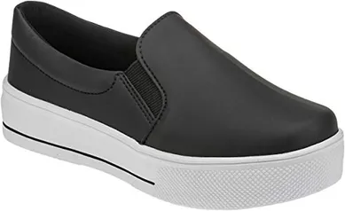 Tenis Lumiss Feminino Casual Sapatenis Confort IT (37, Sintético preto)