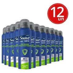 Kit Desodorante Aerosol Suave Men Intense Protection 87g - 12 Unidades