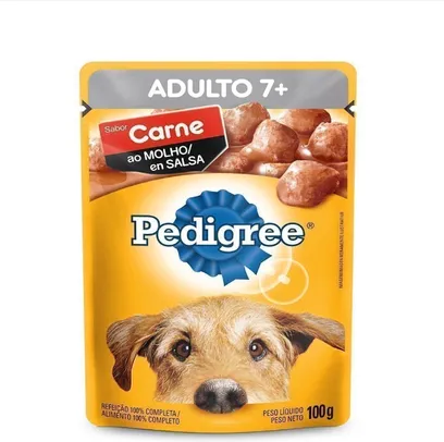 Ração Úmida Pedigree Carne Cães Adultos 7+ 100G | R$1,20