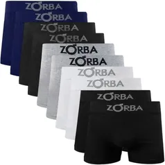 Kit Com 10 Cuecas Boxer Zorba Algodão Sem Costura 