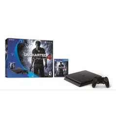 Console Sony Playstation 4 (PS4) Slim 500GB + 1 Controle e Jogo Uncharted 4 por R$1166