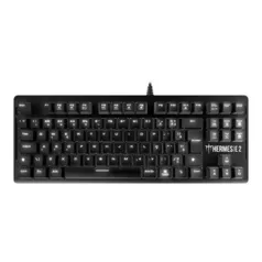 Teclado Mecânico Gamer Gamdias Hermes E2, LED Branco, Switch Blue, Layout ABNT2, Preto