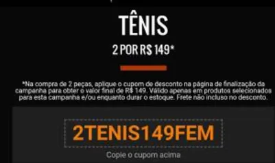 2 tênis por R$149 na Kanui