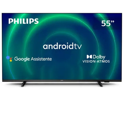 Smart TV Philips 55" 4K UHD LED 55PUG7406/78 Dolby Vision e Dolby Atmos Tecnologia Inteligente