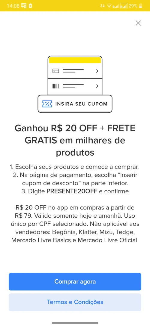 Imagem na descrição da promoção