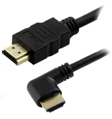 [PRIME] Cabo HDMI 2.0 90 Graus 4K HDR 19P 2M Pix Gold, Preto | R$14