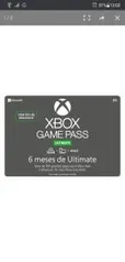 Gift Card Digital 6 meses Xbox Gamepass Ultimate