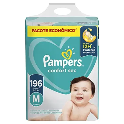 [REC] Fralda Pampers Confort Sec M 196 Unidades (R$0,86/tira)