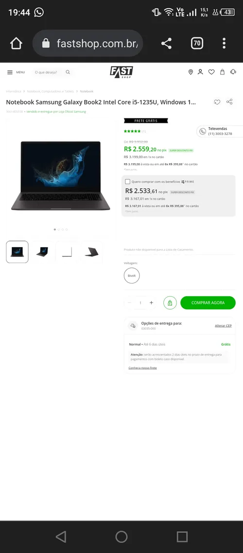 Imagem na descrição da promoção