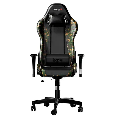 Cadeira Gamer Bunker Camuflada Verde Pro E-sports Ergonômica Reclinável