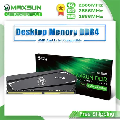 [Contas Novas] Memória RAM MAXSUN 8GB DDR4 2666MHz | R$162