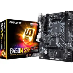 Placa-Mãe Gigabyte B450M S2H, AM4, mATX, DDR4