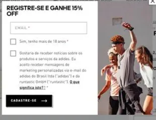 GANHE 15% OFF NO SITE OU LOJA FÍSICA DA ADIDAS