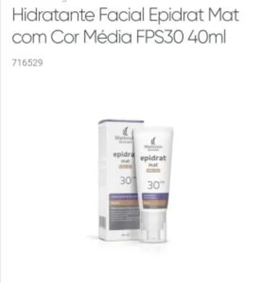 2 por 1 Hidratante Facial Epidrat Mat com Cor Média FPS30 40ml