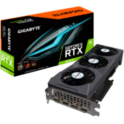 Placa de Vídeo Gigabyte Eagle NVIDIA GeForce RTX 3070 Ti, OC, LHR, 8G, GDDR6X, DLSS, Ray Tracing, GV