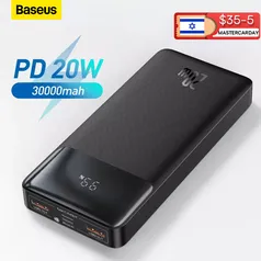 Powerbank Baseus 20W 30000mah - R$ 232,14