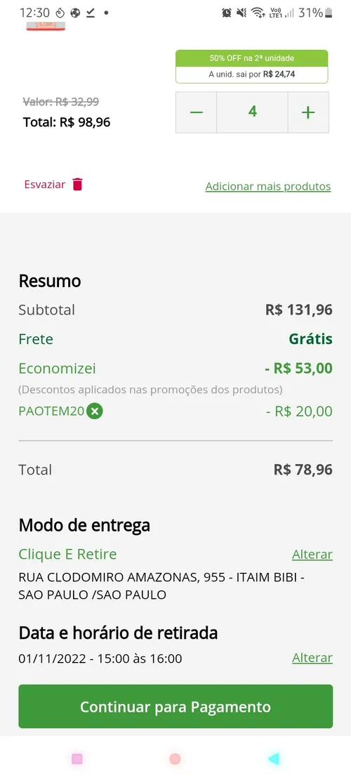 Imagem na descrição da promoção