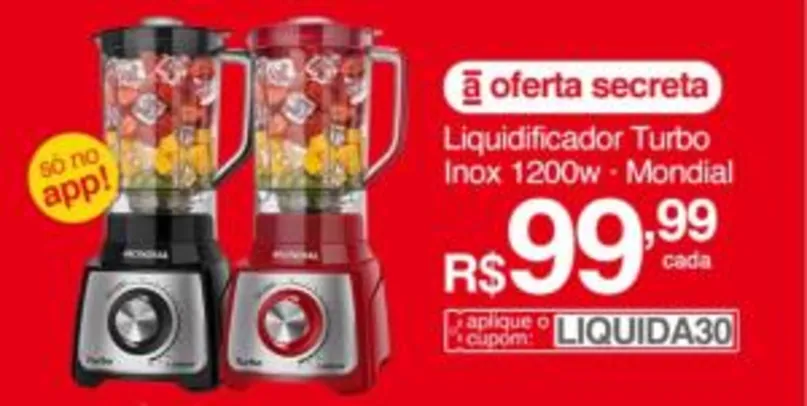 Saindo por R$ 100: [APP] Liquidificador Turbo Inox 1200w 127v - Mondial | R$ 100 | Pelando