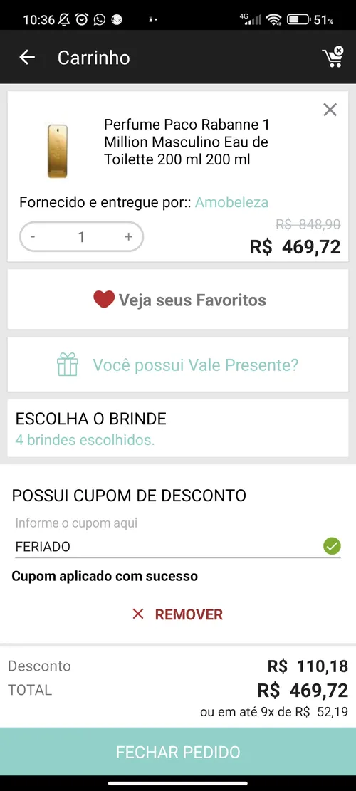 Imagem na descrição da promoção