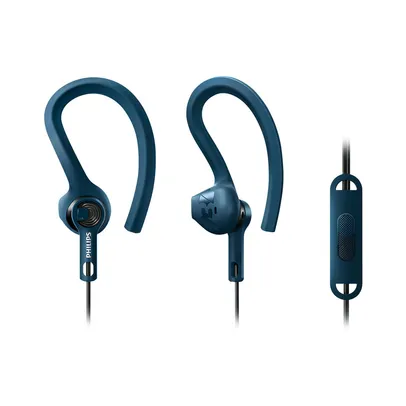 Fone de Ouvido Auricular Philips Action Fit SHQ1405BL/00 Azul e Preto